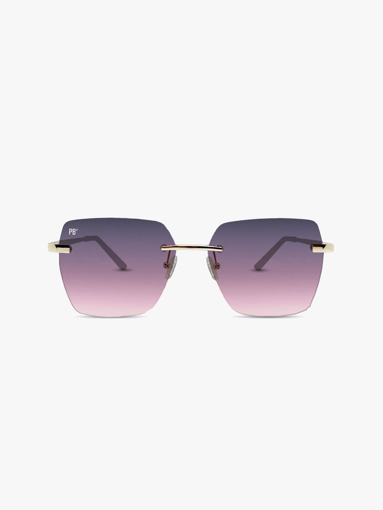 Florence Gradient Grey Pink PB Sunglasses Lunettes de soleil surdimensionnées